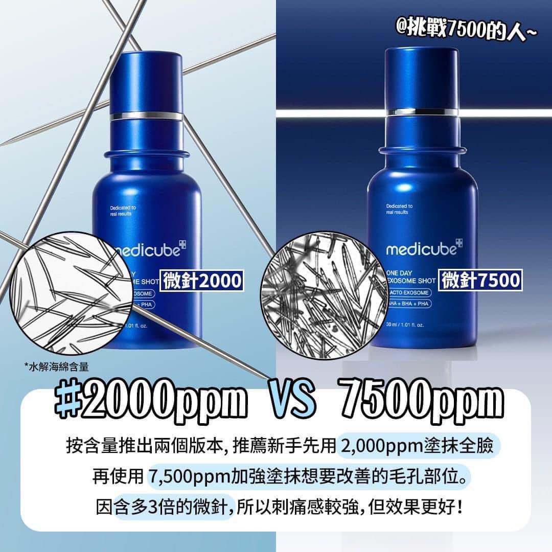 韓國製:ZERO微針全效毛孔安瓶 2,000ppm OR 7,500ppm 30ml (B276) / Made in Korea : Medicube ONE DAY EXOSOME SHOT PORE AMPOULE 2,000ppm OR 7,500ppm (B276)