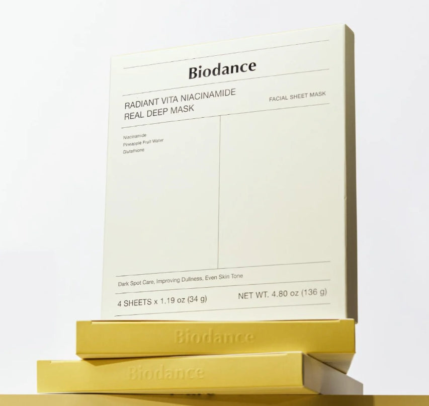 韓國製:Biodance 維他命美白提亮深層面膜 4片(B428) / Made in Korea: Biodance | Vitamin Nicotinamide Deep Whitening Full Effect Mask 4 pieces (B428)