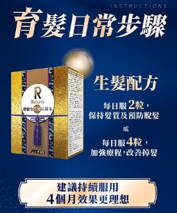香港直送:日本製 Return 生髮配方 120粒 3-6 個月份量 (F251)