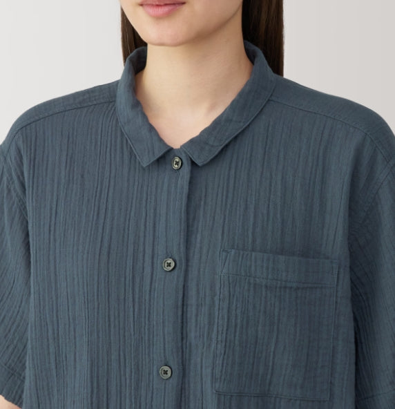 日本直送:無印良品MUJI 柬埔寨製 女裝純棉無縫五分袖睡衣 (MJ205)