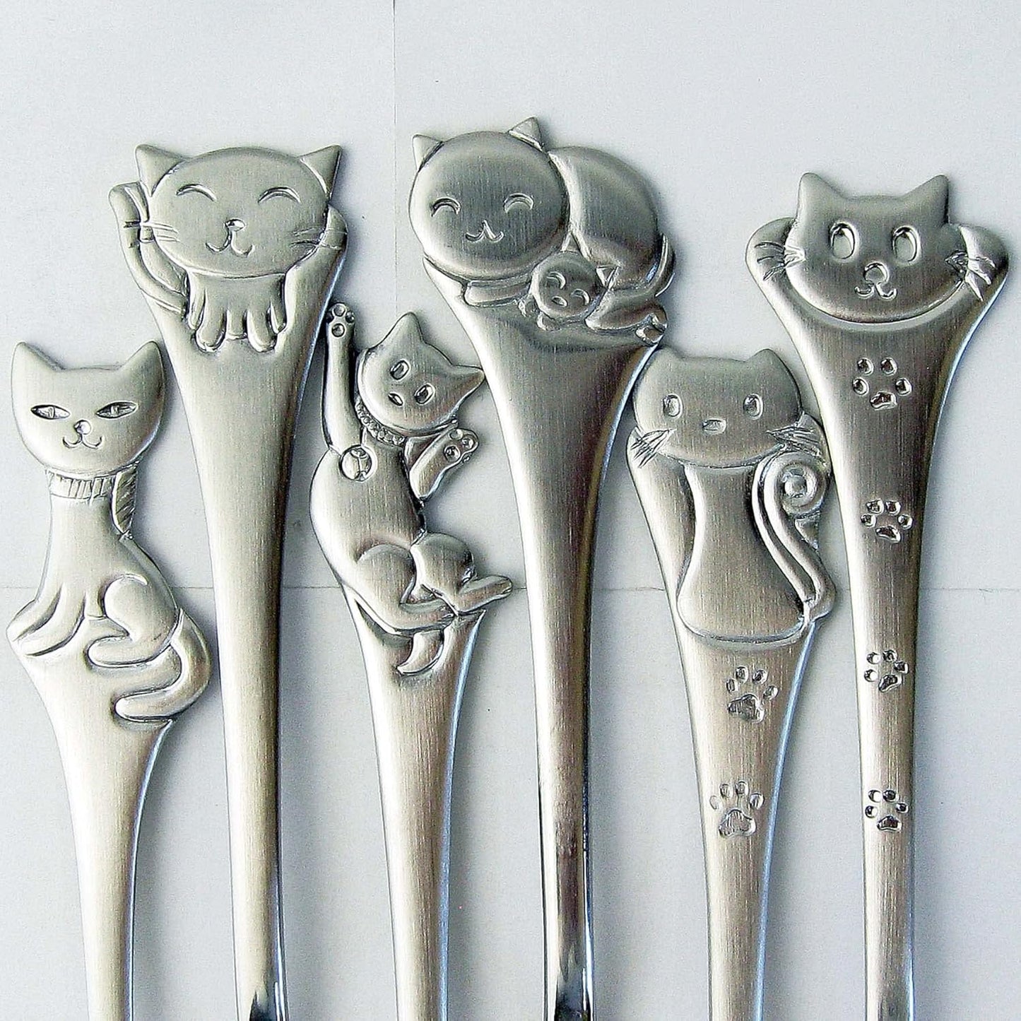 日本製: ナガオNagao Lovely Cats 可愛貓咪匙羹/叉仔6本組 (B3598)