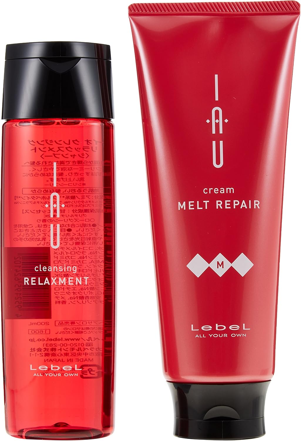 日本製:Lebel IAU 洗護修護套裝(Relaxment 洗髮露200ml+Melt Repair 髮膜200ml)(B3090)