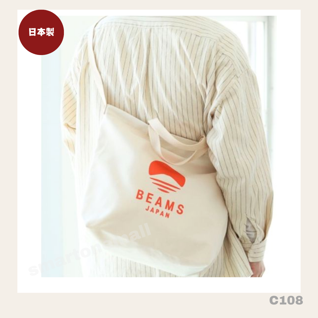 日本製:evergreen works x Beams Japan別注Logo 2ways Tote Bag (BLUE/BLACK) C108 / Made in Japan: evergreen works x Beams Japan Exclusive Logo 2-Ways Tote Bag (BLUE/BLACK) C108