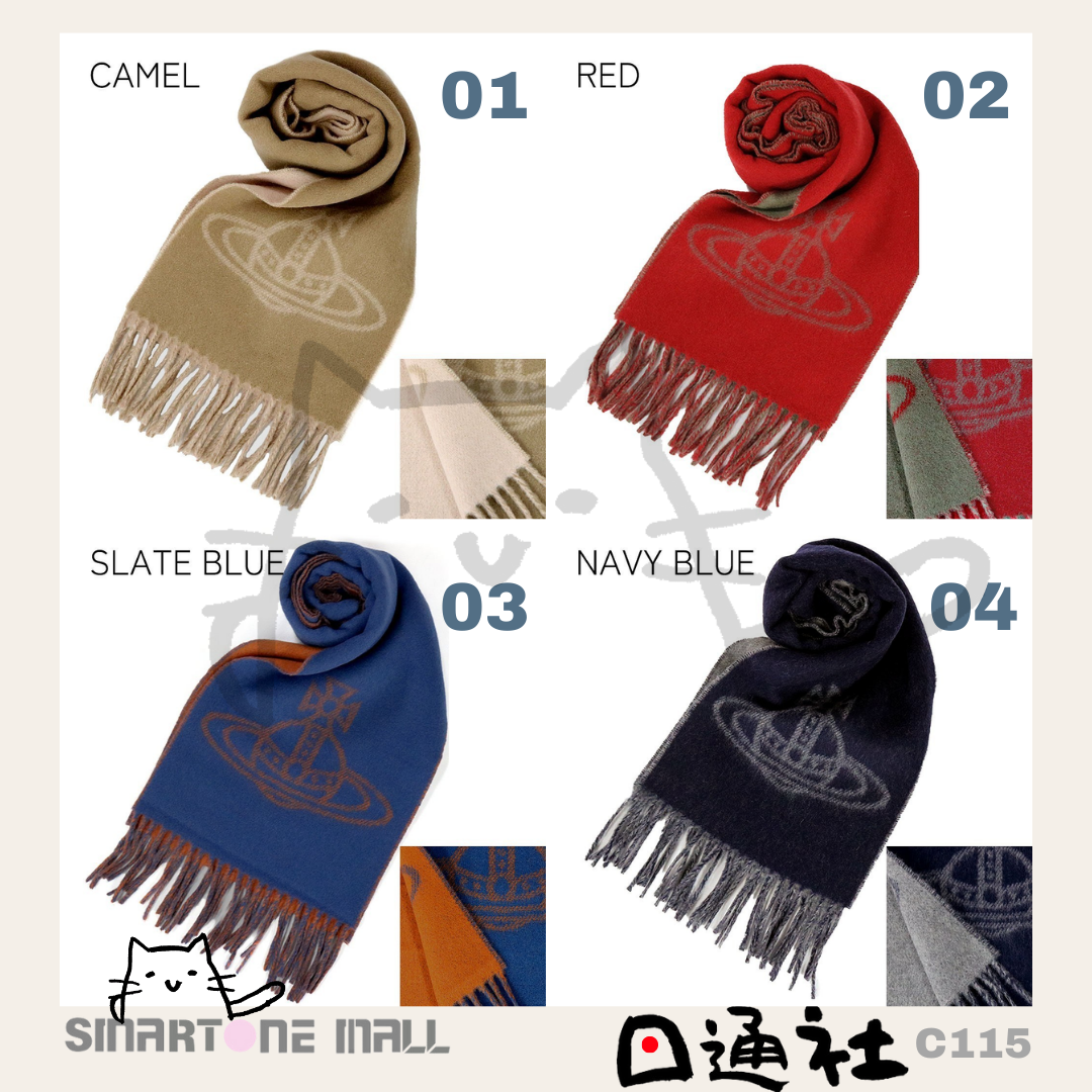 日本直送:Vivienne Westwood意大利製羊毛淨色頸巾 (C115) / From Japan: Vivienne Westwood Italian-made wool solid color neck scarf (C115)