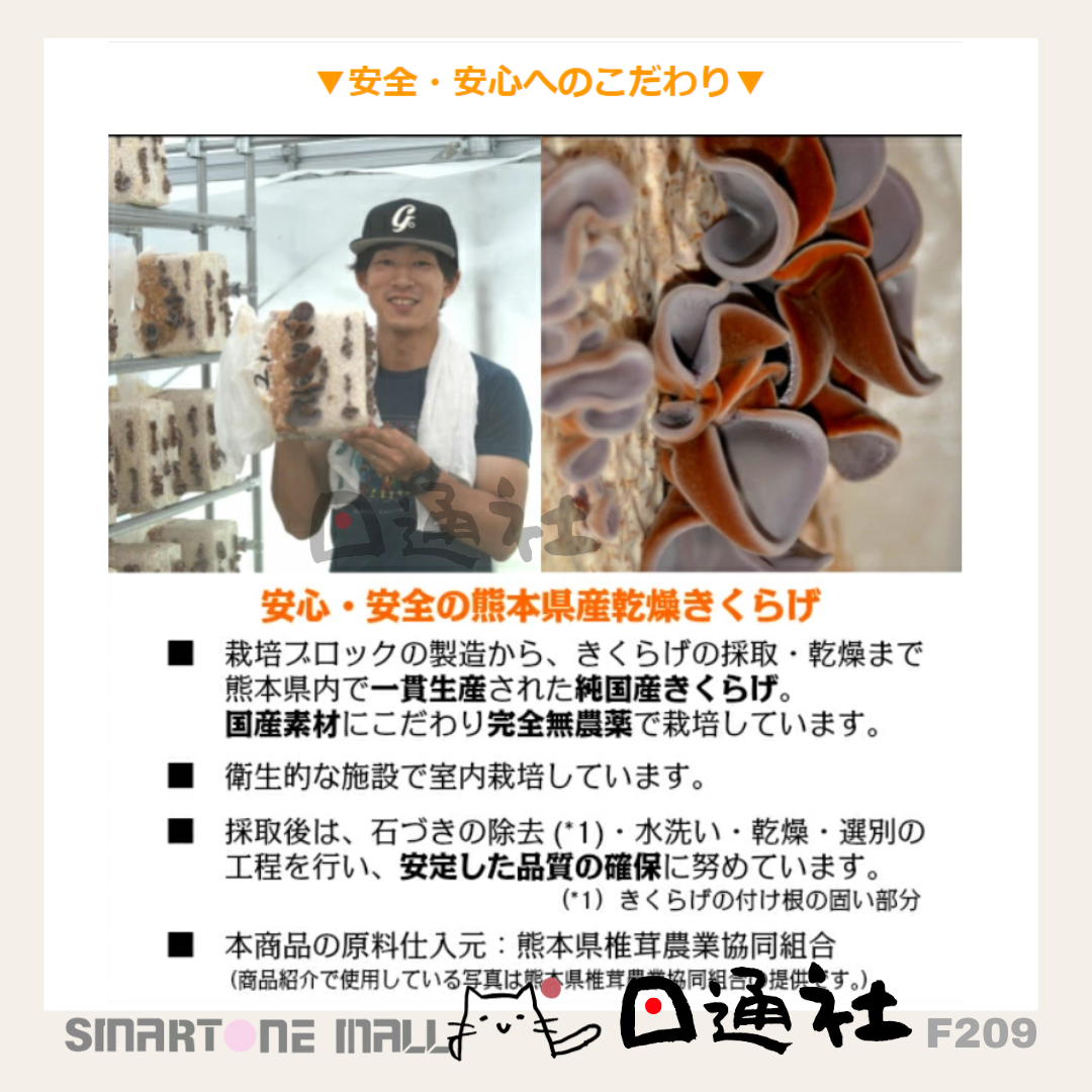 日本製:熊本縣天然本耳乾 (F209)