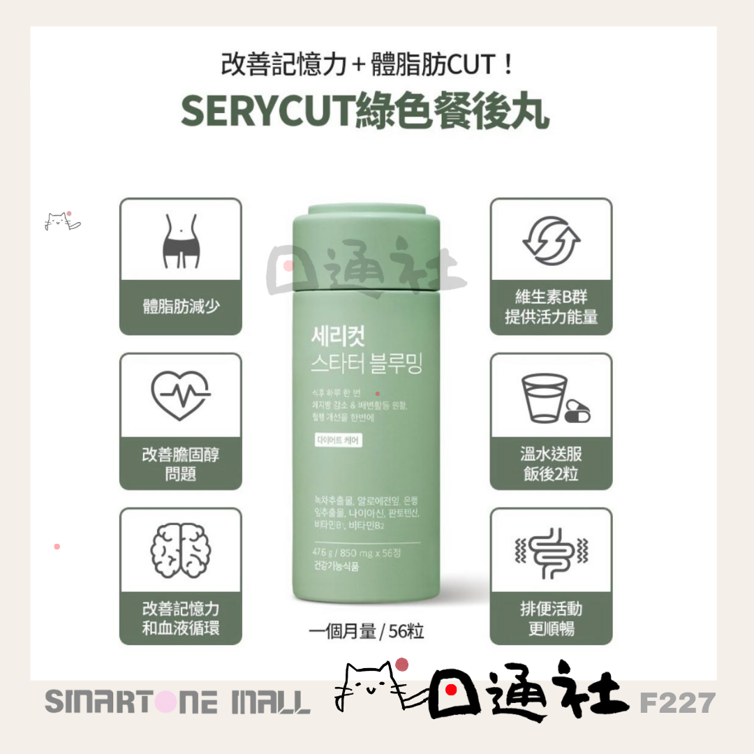 韓國製:🏆SERY BOX | SERYCUT粉綠餐前餐後減脂丸套裝 (F228)