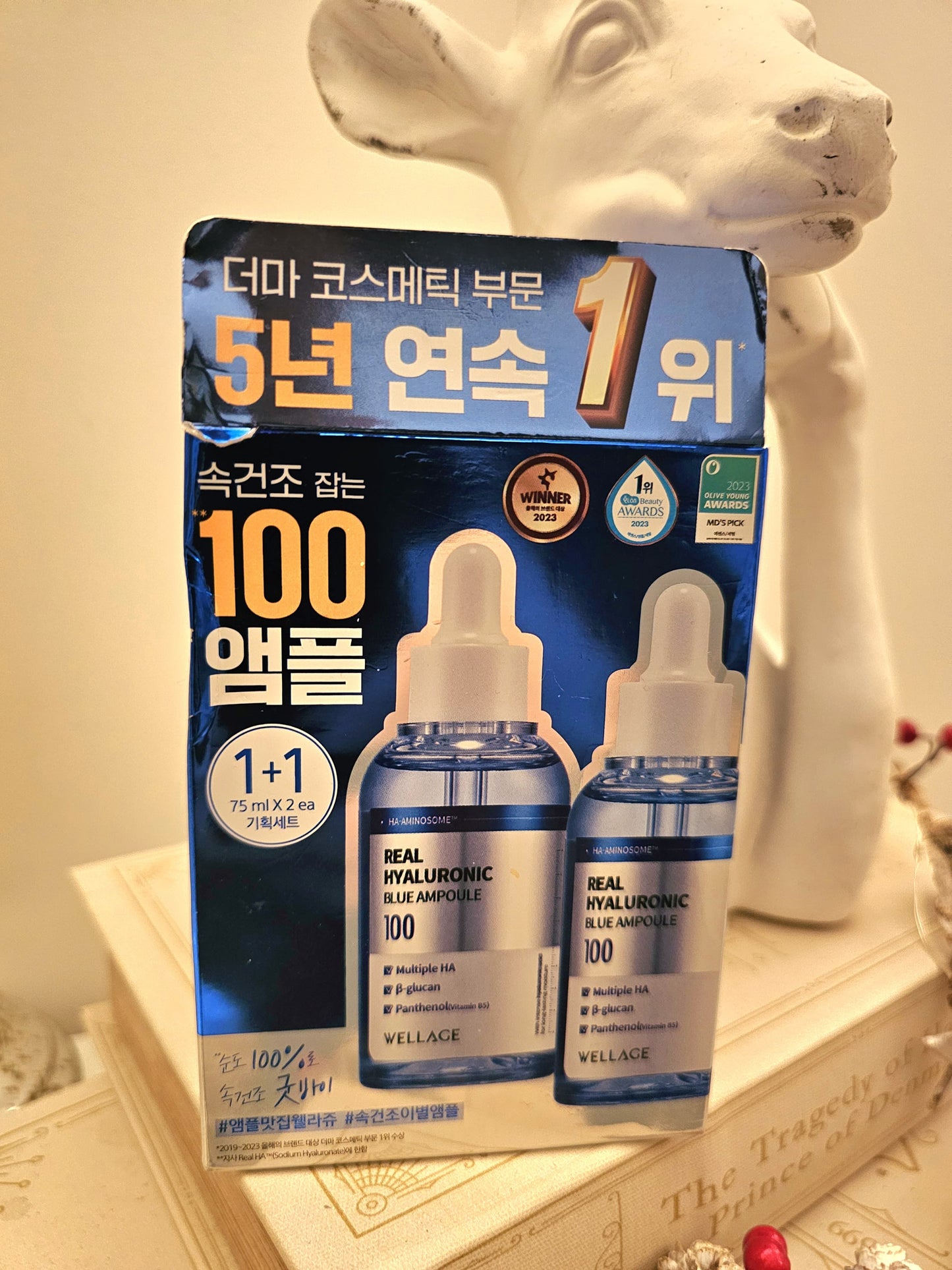 韓國製:🏆保濕救星-Real Hyaluronic Blue 100 Ampoule 純透明質酸保濕精華 60ml (B231)