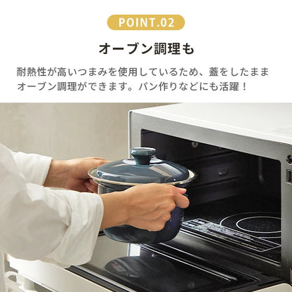 日本製：Fujihoro EX 系列 旗艦頂級款 16cm 雙耳琺瑯小燉鍋 1.6L (B3680)