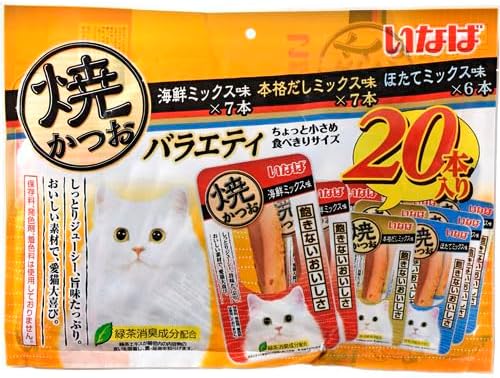 日本製： Inaba いなば 焼かつお成貓用貓條 (20本裝) 雜錦口味 (P102)