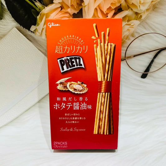 日本製：Glico 固力果｜PRETZ 超極細香脆百力滋 和風帆立貝醬油味 55g (B3886)