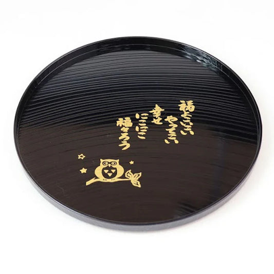 DAISO日本製幸運貓頭鷹圓形托盤