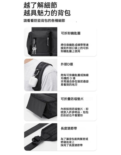 韓國貨：Branden 防盜輕便收納王背包 (Z165)