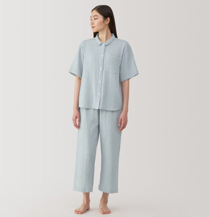 日本直送：無印良品MUJI 柬埔寨製 女裝純棉無縫五分袖睡衣 (MJ205)
