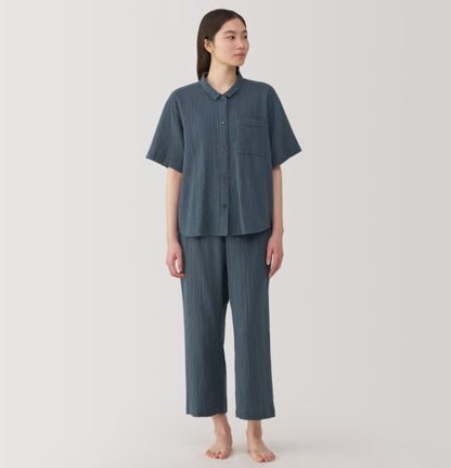 日本直送：無印良品MUJI 柬埔寨製 女裝純棉無縫五分袖睡衣 (MJ205)