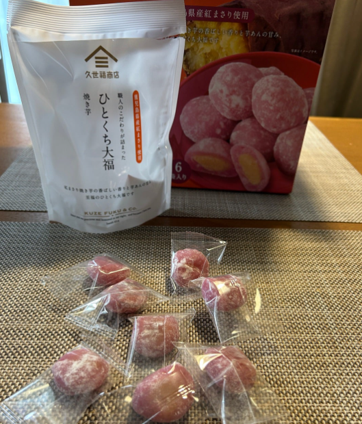 日本製：Costco 久世福商店 燒芋一口大福 6包每包8粒 (B3871) 久世福 ひとくち大福 焼き芋 8粒 x 6袋