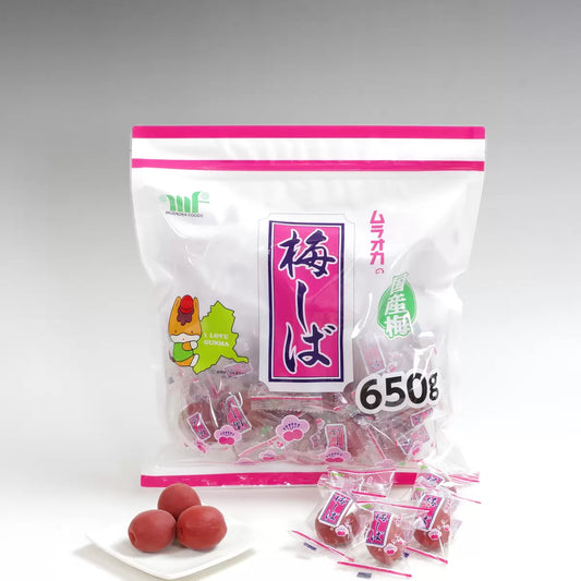 日本製-村岡食品-Muraoka-群馬縣產-特大脆梅-梅しば-650g-獨立包裝-手摘大粒-開胃零食-日本直送-產品展示照