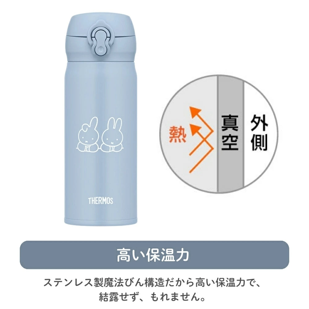 Direct from Japan: Thermos x Miffy / Mickey Mouse One-Touch Stainless Steel Vacuum Insulated Bottle 400ml (B3409)