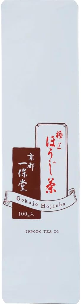 日本製-一保堂代購-京都一保堂極上ほうじ茶焙茶散茶-100g精緻白底紅字袋裝-日本進口IPPODO經典純天然低咖啡因烘焙綠茶葉-老字號名店大師級烘焙香氣濃郁-冷泡熱沖兩用-改善夜晚失眠胃寒上火解油膩-孕婦安心養生精品茶飲照