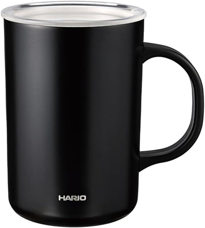 日本直送：HARIO 陶瓷塗層真空保溫馬克杯 (350ml / 470ml / 黑白 2色可選) (B3844)