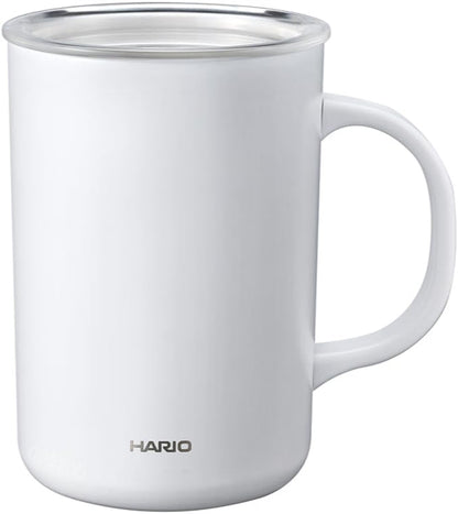 日本直送：HARIO 陶瓷塗層真空保溫馬克杯 (350ml / 470ml / 黑白 2色可選) (B3844)