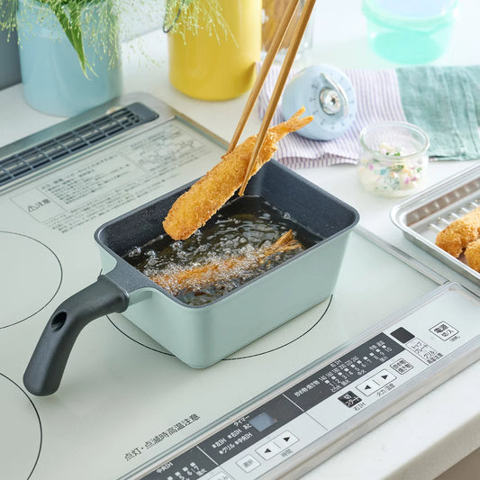 日本製-Toffy-方型炸鍋-附炸籃-深型設計-全熱源對應-不沾塗層-多功能鍋具