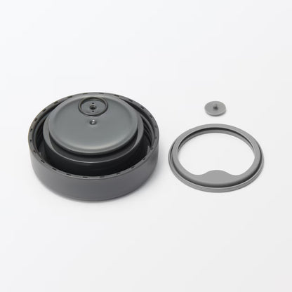 日本製：MUJI 無印良品 廣口保溫保冷湯罐 300/430mL｜灰米色 / 銀色 (B592)