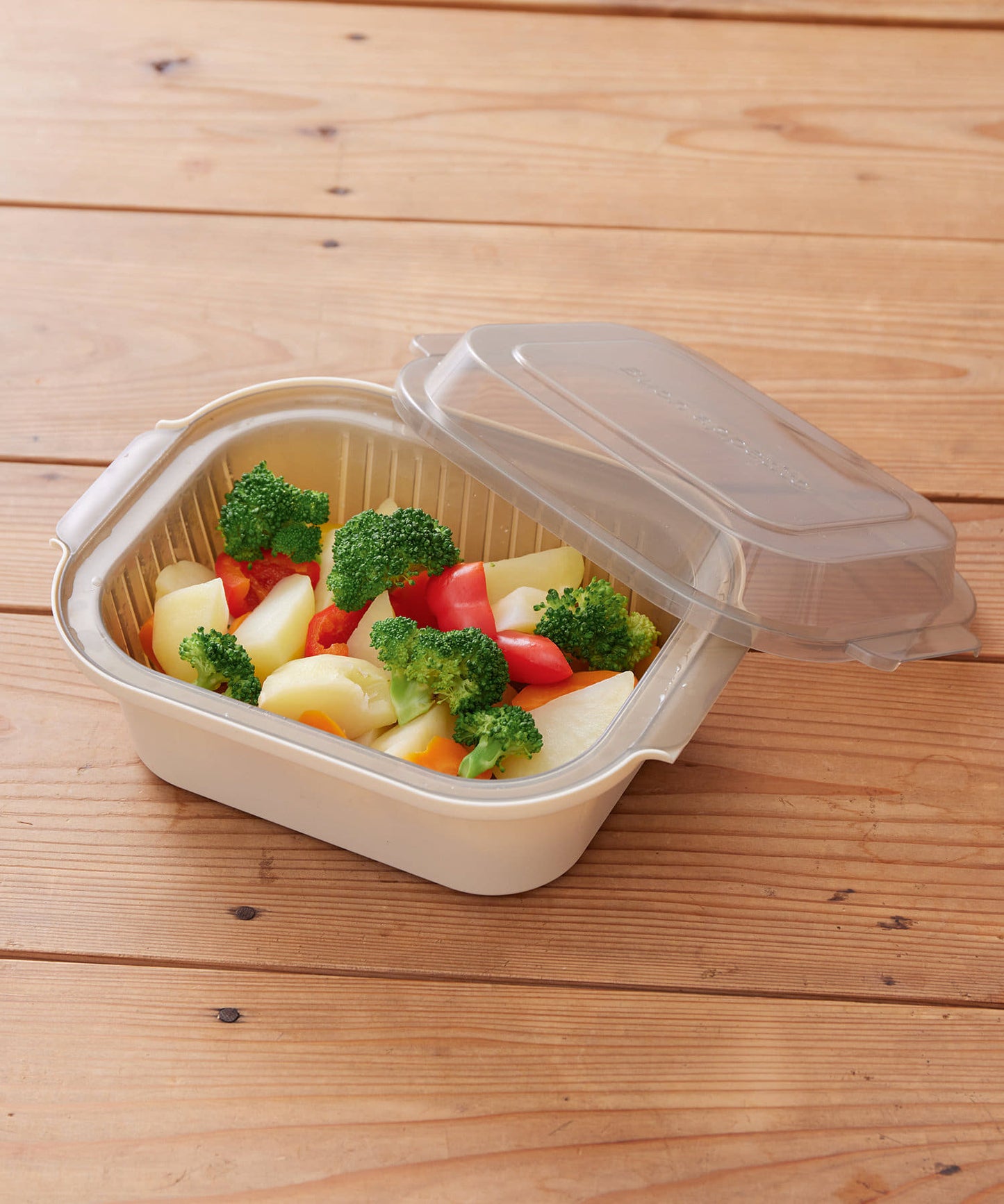 日本製：3COINS KITINTO 溫野菜微波爐料理盒  (B3128)