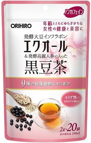 日本製 ORIHIRO 黑豆發酵高麗人參茶包，滋補強身、提升代謝，適合女性荷爾蒙平衡保養與減少咖啡因攝取者。
