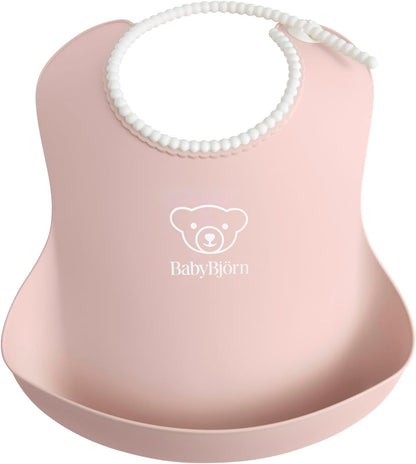 日本製-BabyBjorn-專業級防漏超輕量圍兜-粉藍色-TPE材質-無段式頸圍調整-瑞典製造