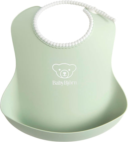 日本製-BabyBjorn-專業級防漏超輕量圍兜-粉藍色-TPE材質-無段式頸圍調整-瑞典製造
