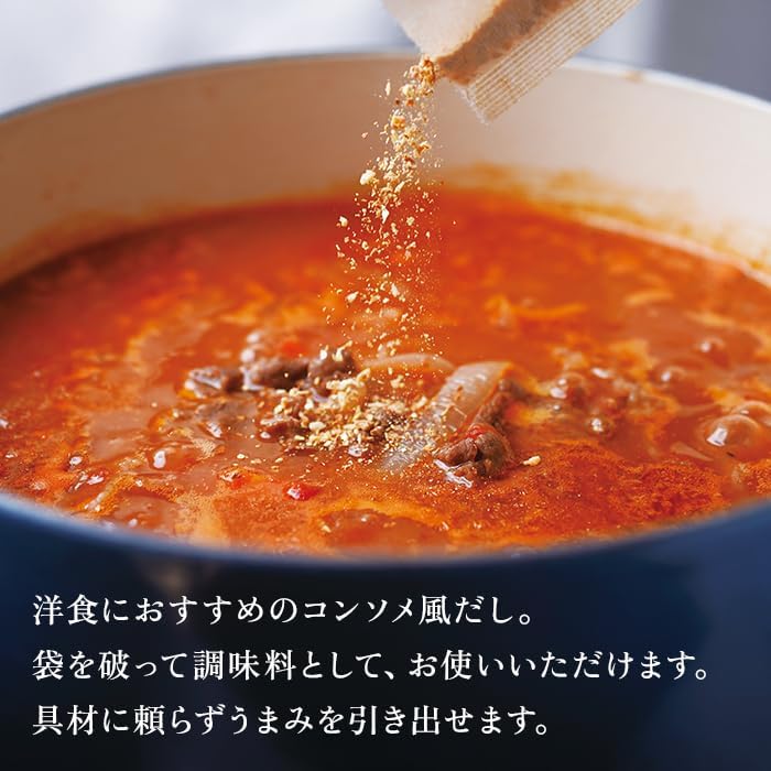 日本製久原本家茅乃舍野菜高湯粉，24袋入，由五種日本國產蔬菜製成，適用於西式湯品、咖哩及素食料理調味。