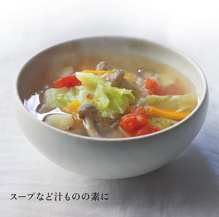 日本製久原本家茅乃舍野菜高湯粉，24袋入，由五種日本國產蔬菜製成，適用於西式湯品、咖哩及素食料理調味。