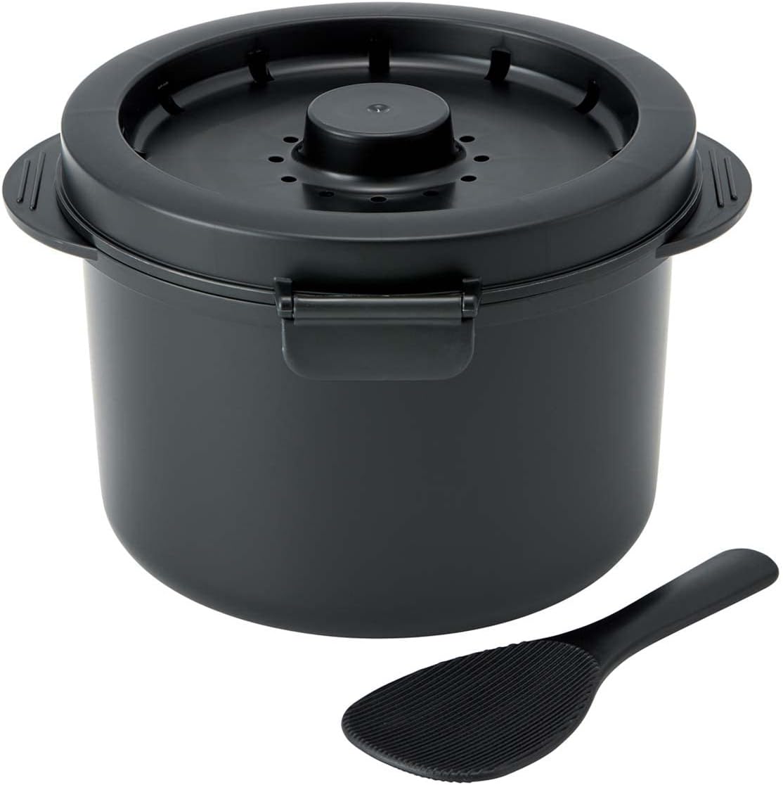 Made in Japan: Skater Low-Carb, Low-Sugar Microwave Rice Cooker for 1/2 People (with Rice Spoon) (B3257)