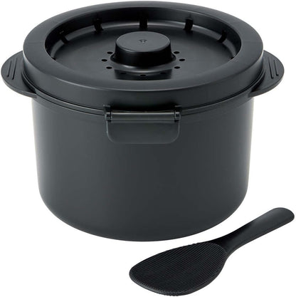 Made in Japan: Skater Low-Carb, Low-Sugar Microwave Rice Cooker for 1/2 People (with Rice Spoon) (B3257)