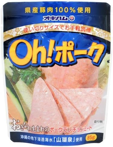 日本製-沖繩午餐肉-Oh-Pork-立體袋裝-85g-100%沖繩豬肉島豚-無罐頭袋裝午餐肉-拌飯拌麵神物-室溫保存2年-日本名產食品-產品展示照