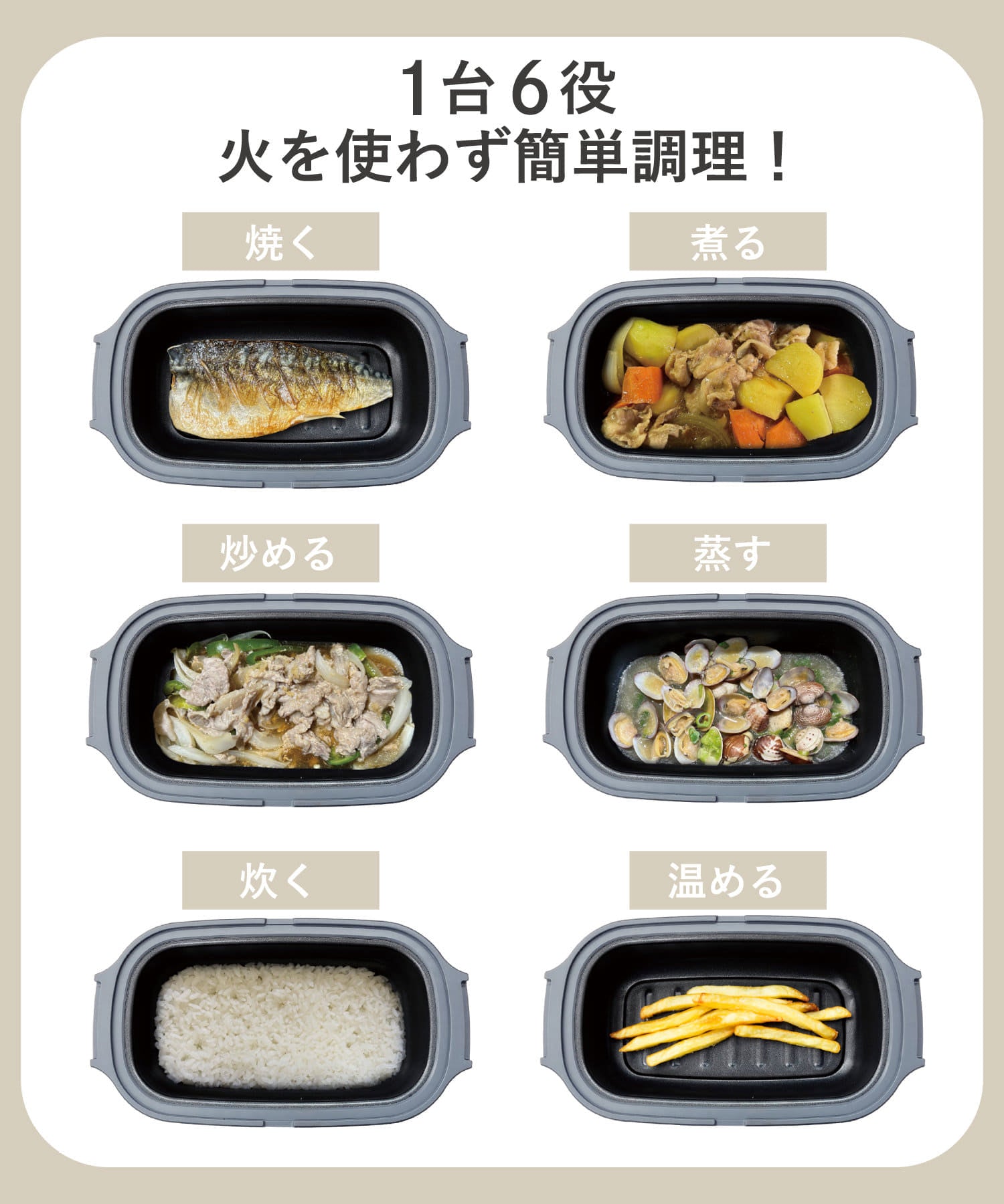 日本直送-3COINS-KITINTO-微波爐料理神器-一台六役-無火烹飪-煎炒煮蒸-日本廚具黑科技-時短料理