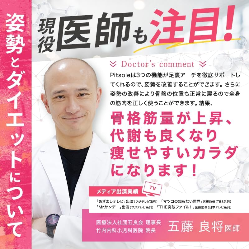 日本直送： Pitsole 改善姿勢減壓瘦身鞋墊 (B3621)