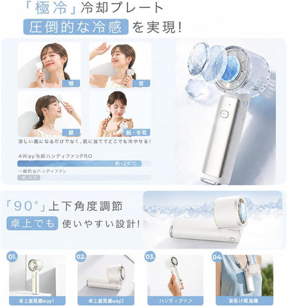 日本品牌-CICIBELLA-2026全新製冷版面手提風扇-B3637-直柄款-折疊款-半導體冷凝板26度體感冰敷-100階風量調整液晶顯示-隨身散熱手持扇-夏季防熱中症便攜小空調-