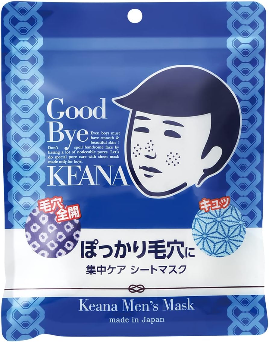 日本製-石澤研究所-毛穴撫子男子用零毛孔面膜-10枚入-國產米精華-男士縮毛孔-深層補水