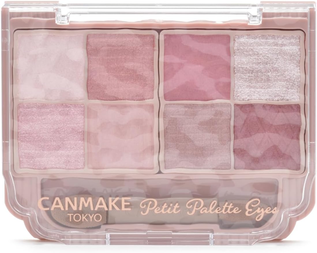 日本製-CANMAKE代購-迷你便攜8色眼影盤PetitPaletteEyes2g3色可選-單盒裝-日本進口CANMAKE口袋眼影盤8色壓盤01PlumeFlower粉米色02BonheurMarron紅棕色03MignonneRibbon甜粉色內附雙頭眼影棒霧面珠光亮片多重質地隨身攜帶適用-改善眼影飛粉顯乾紋及攜帶不便-日系美容彩妝工具照