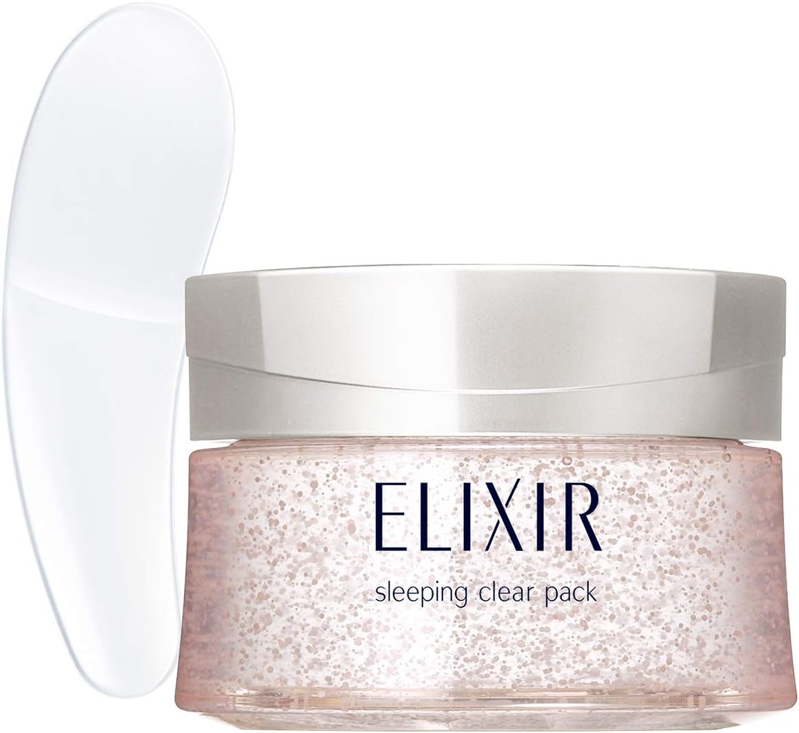 日本製-資生堂-ELIXIR-怡麗絲爾-美白睡眠面膜-105g-醫藥部外品-膠原蛋白保濕-去黃淡斑-晚安面膜-果凍啫喱質地