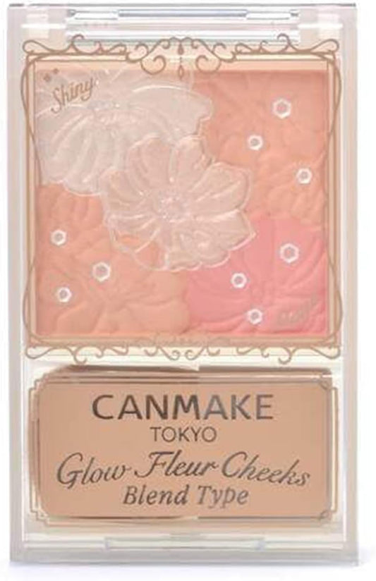日本製-CANMAKE代購-花漾柔和雙效胭脂GlowFleurCheeks3色可選-單盒裝-日本進口CANMAKE花漾雙效胭脂B01棉花珊瑚B02玫瑰芭蕾B03薰衣草之夢透亮霧面水光高光混刷顯色保濕不飛粉蘋果肌提亮適用-改善面部暗沉顯毛孔及卡粉結塊-日系美容彩妝工具照