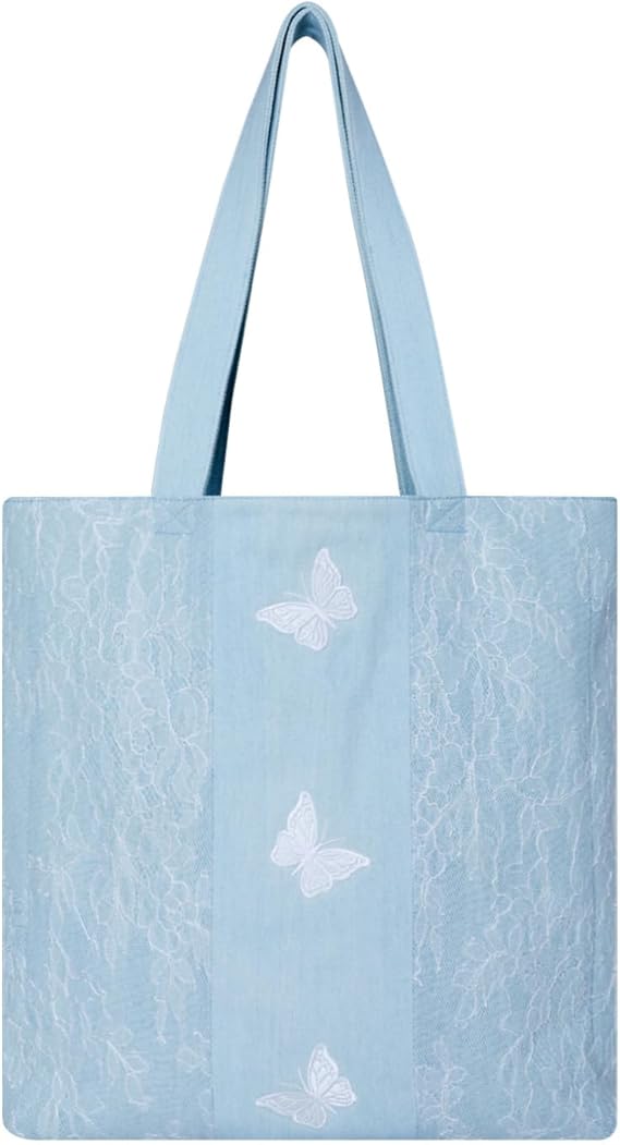 日本直送：DENIM MUSEUM 蝶影喱士刺繡法式牛仔袋 (B3160)