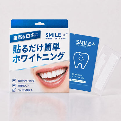 日本製：SMILE PLUS WHITE TEETH PACK 微笑亮白牙齒貼 14天用量 (B3755)