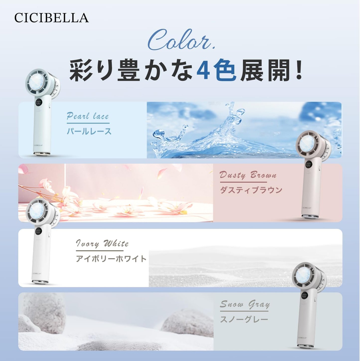 日本品牌：CICIBELLA 2025 PROMAX 100級瞬冷隨身風扇 (B3640)