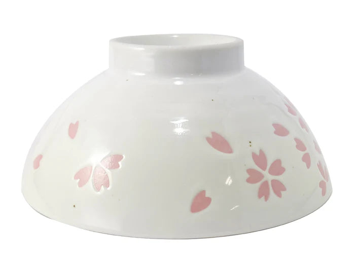 JP DAISO-12 日本製 美濃焼 桜吹雪飯碗 (白) (B3110)