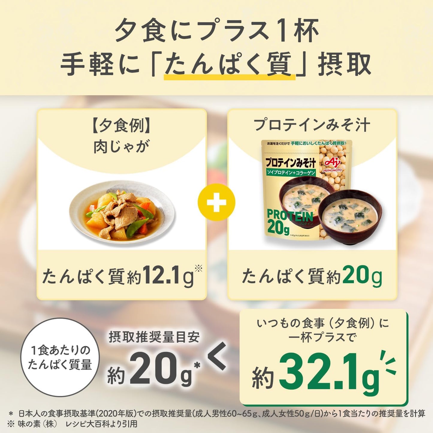 日本製：[鹹的蛋白粉]味之素 蛋白溫暖濃湯 / 味噌湯 (B3621)