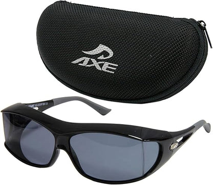 日本製：AXE ｜ SG-605PSET 專業級全景偏光套鏡式太陽眼鏡 (B3648)