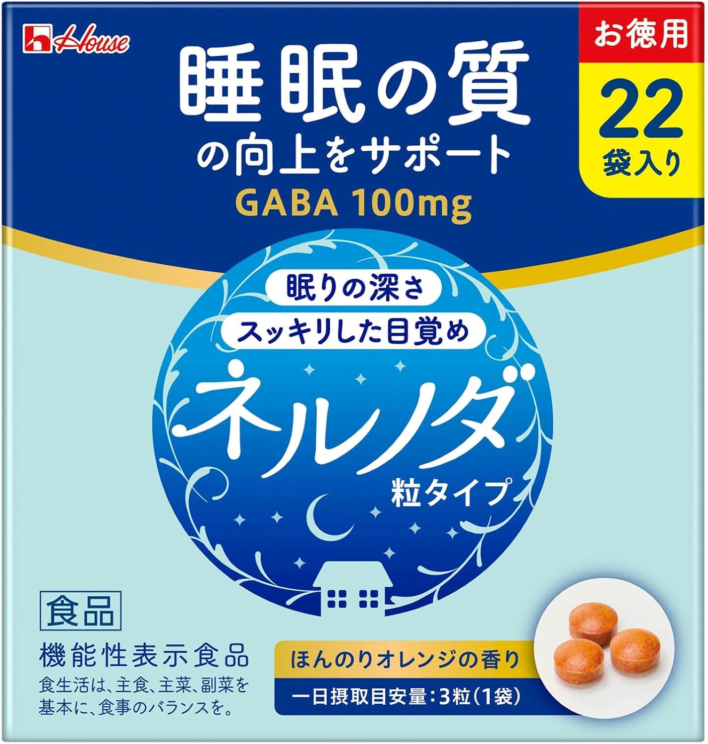 日本製： [🏆日本熱銷助眠藥] House Wellness Foods Nerunoda 安眠錠 22袋裝 (B3622)