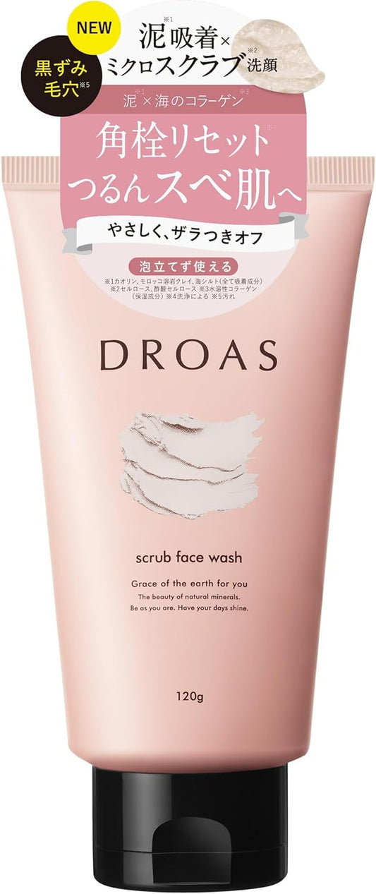 日本製：DROAS 礦物泥潔淨磨砂洗面膏—牡丹香(B584)